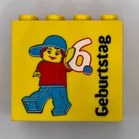 Brick 2 x 4 x 3 with 'LEGOLAND Deutschland Resort 6. Geburtstag' Print