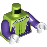 Torso Racing Suit with Dark Purple Flames Print, Dark Purple Arms, White Hands