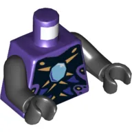 Torso Snake with Light Blue Gem and Black and Gold Scales Print (Pythor), Black Arms and Hands