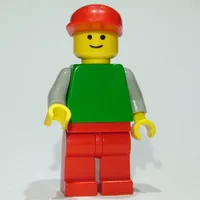 Man - Green Torso, Red Legs, Red Cap
