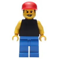 Man - Black Torso, Blue Legs, Red Cap