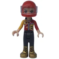 Vicky - Red/Yellow/Black Racing Suit, Red Helmet