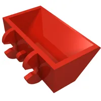 Construction Vehicle Bucket Smooth 2 x 4 x 1