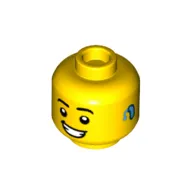 Minifig Head, Hearing Aid, Smile Showing Teeth Print