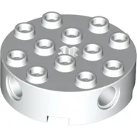 Brick Round 4 x 4 with 4 Side Pin Holes and Center Axle Hole