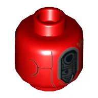 Minifig Head Kessel Operations Droid, Metal Plates and Conduits Print [Hollow Stud]