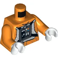Torso Rebel Pilot Flight Suit Print, Orange Arms, White Hands