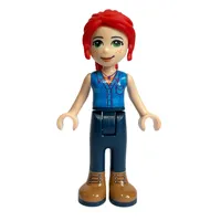 Mia - Blue Plaid Shirt, Dark Blue Trousers