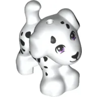 Animal, Dog, Small Standing with Lavender Eyes and Black Dalmatian Spots and Notes Print [Cookie]
