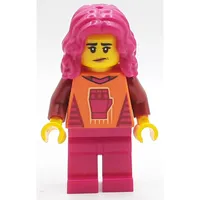 Gamer, Orange Top, Magenta Legs and Hair