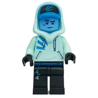 Jack Davids, Light Aqua Hoodie with Hood and Dark Azure Cap
