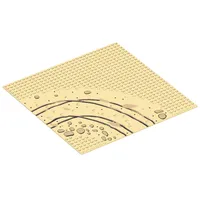 Baseplate 32 x 32 with 7-Stud Curve with Rocks and Ruts / Dirt Road Print