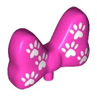 Headwear Accessory Bow Large with Small Pin with White Pawprints print