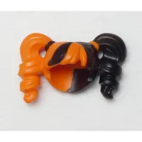 Hair Pigtails High Bouncy and Hole on Top with Black Hair on Left Side Print