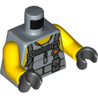 Torso Vest with Utility Belt with 2 Pouches, Yellow Neck and Shoulders Print, Yellow Arms, Black Hands