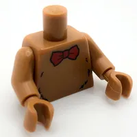 Torso, Dark Red Bow Tie, Fur print, Medium Nougat Arms and Hands