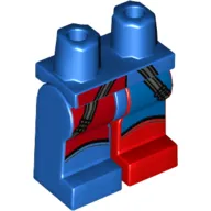 Hips and Red Left Leg, Blue Right Leg with Blue and Red Quarters and Dark Bluish Gray Straps Print