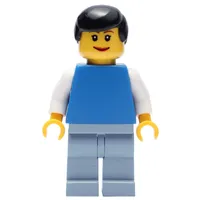 Blue Torso, Sand Blue Legs, Black Hair