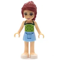 Mia - Lime Top, Bright Light Blue Skirt