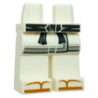 Hips and White Legs with Robe Ends, Light Bluish Grey Trim, Black Sash, Dark Orange Sandals print