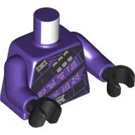 Torso, Black Armor, Sashes with Bright Pink Asian Symbols, Ammo Belt print, Dark Purple Arms, Black Hands