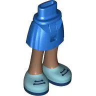 Minidoll Hips and Short Skirt with Medium Brown Legs, Medium Azure Shoes, Dark Blue Laces print