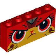 Brick 1 x 5 x 2 with Angry Unikitty, Red Eyes print