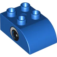 Duplo Brick 2 x 3 with Curved Top and Eye Print on Both Sides