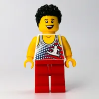 White Torso, Red Legs, Black Hair