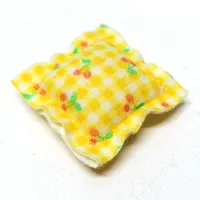 Scala, Pillow 5 x 5 Small with Checks and Cherries Print