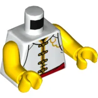 Torso Tunic with Yellow Trim, Red Sash Belt / Monkie Head Print, Yellow Arms and Hands