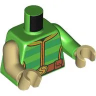 Torso, Green/Bright Green Striped Sweater, Gold Trim, Belt Buckles, Nougat Belt print, Tan Arms and Hand