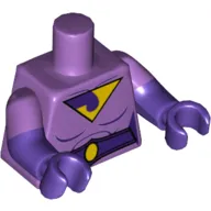 Torso, Dual Molded Arms, Muscles, Wonder Twin Jayna Logo Print, Medium Lavender Sleeves Pattern, Dark Purple Arms and Hands