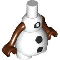 Snowman Body, Reddish Brown Arms, Black Coals Print