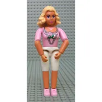 Belville Figure Articulated Elbows, Female, Light Yellow Hair, White Shorts, Pink Shirt with Rose Print