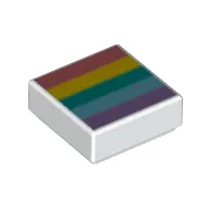 Tile 1 x 1 with Rainbow, Sand Red, Yellow, Dark Azure, Medium Blue, Dark Purple print