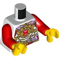 Torso Armor, Red Jewel (Eye), Gold Crown, Gold and Lavender Decorations print, Red Arms, Yellow Hands