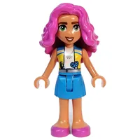 Nadia - White Top, Dark Azure Skirt