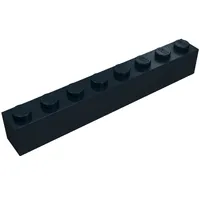 Brick 1 x 8 without Bottom Tubes with Cross Side Supports