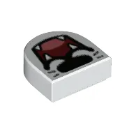 Tile 1 x 1 Half Circle with Snout, Open Mouth, Fangs print