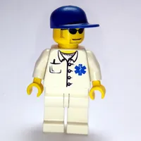 Doctor, White Shirt with Star of Life Logo, Blue Cap, Sunglasses