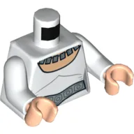 Torso Ceremonial Dress with Necklace Print (Leia), White Arms, Light Nougat Hands