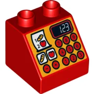 Duplo Brick 2 x 2 Slope 45° with Cash Register '123' Print