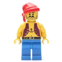 Pirate - Anchor Tattoo, Blue Legs, Red Bandana