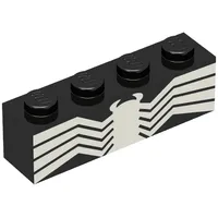 Brick 1 x 4 with White Insect Print (Venom)