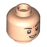 Minifig Head Hulk (Bruce Banner), Eyebrows, Neutral / Angry with Green Eyes with Lime Shadow Print