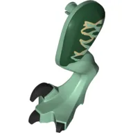 Animal Body Part, Dinosaur, Raptor Leg, Left, with Pin, with Dark Green Stripes Print