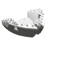 Boat Hull Section, Small Bow 12 x 12 x 5 1/3 with Blue Top [Complete Assembly]