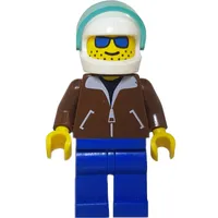 Pilot - Reddish Brown Torso, Blue Legs, White Helmet