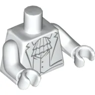 Torso Tuxedo with Ruffle Print, White Arms and Hands